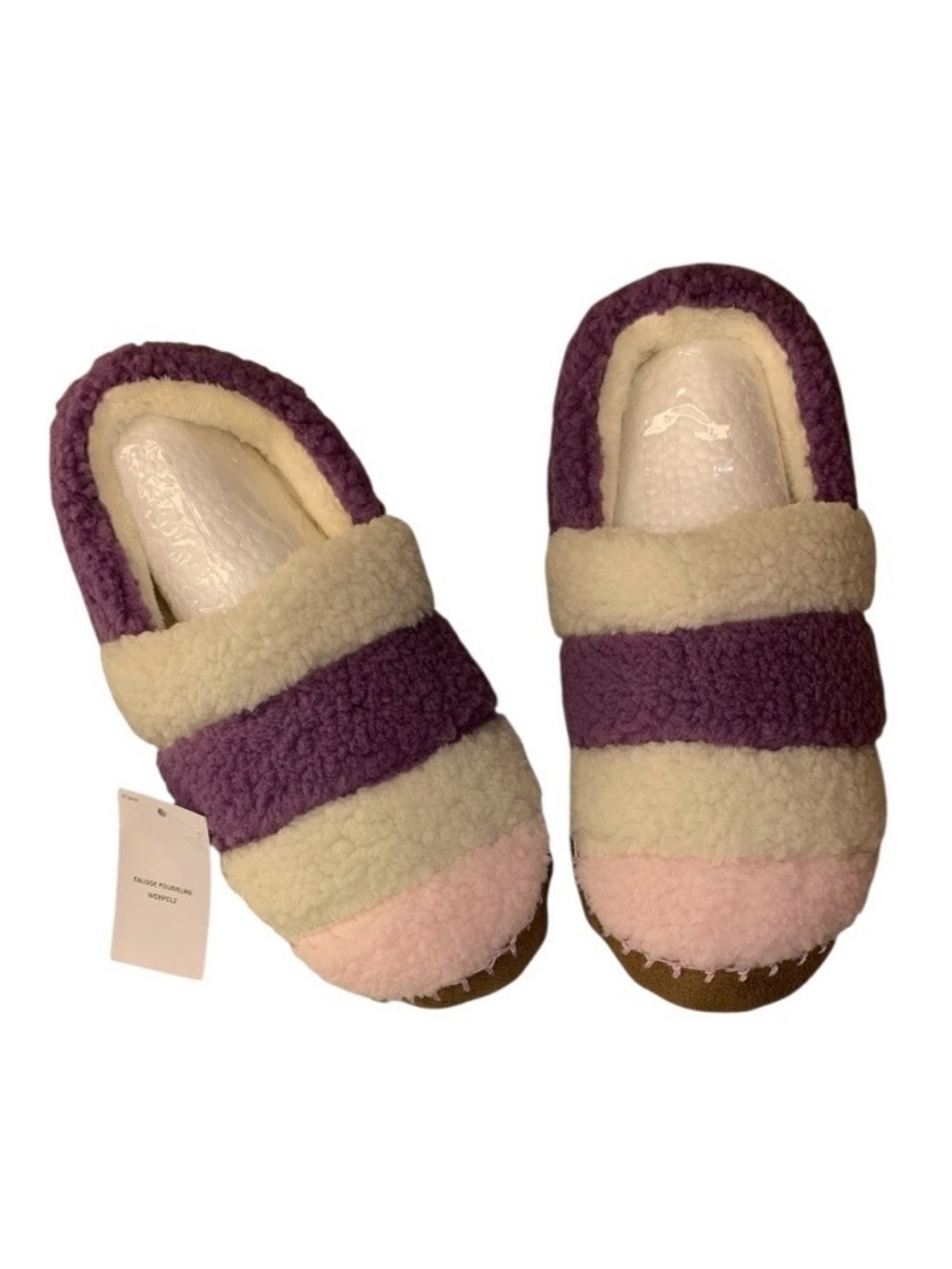 LANDSEND Woman’s Sherpa Short Bootie Slippers, Rubber Bottom
